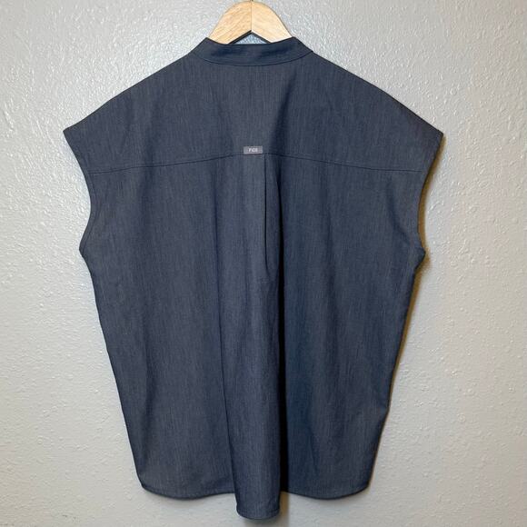 FIGS Rafaela Oversized Scrub Top Short Sleeve Graphite Women’s Size Large - Picture 2 of 9